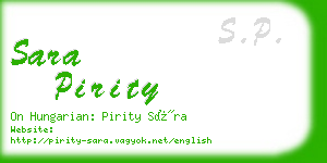 sara pirity business card